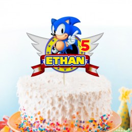 Cake Topper Sonic personnalisé prénom