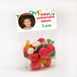 5 sachets de bonbons enfant personnalisés - Joyeux Anniversaire