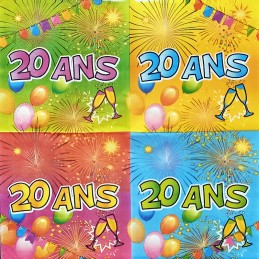 Serviette anniversaire 20 ans