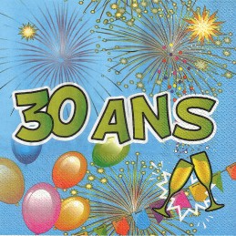 Anniversaire : Serviette papier motif anniversaire 33 cm X 33 cm 3 plis