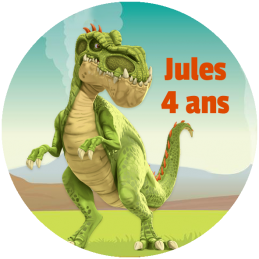 etiquette dinosaure personnalisée