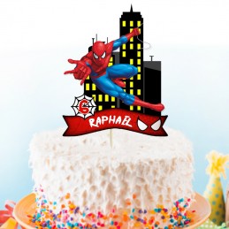 cake topper spiderman personnalisé