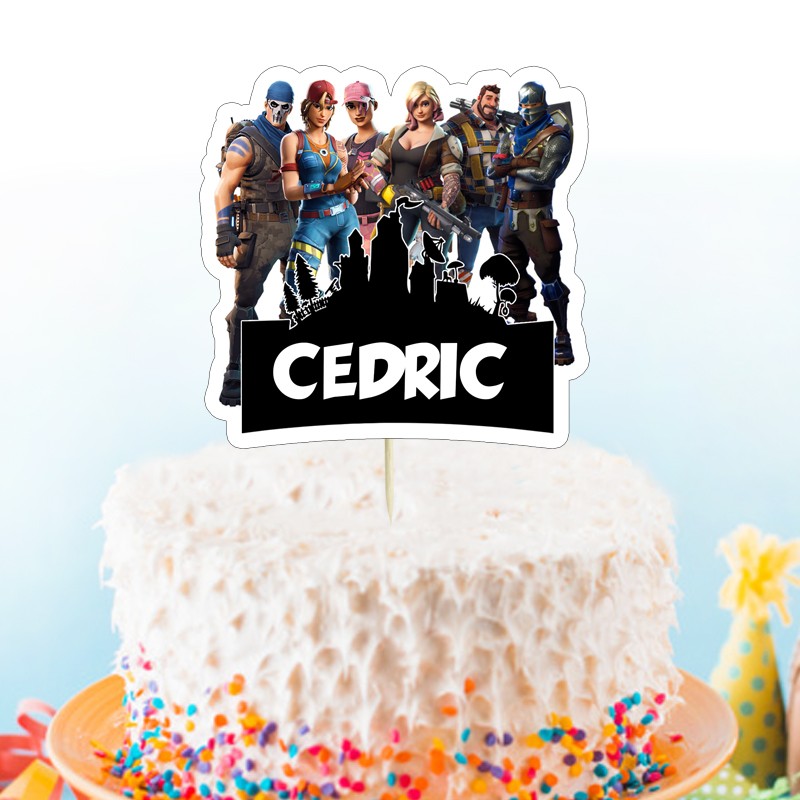 Pique gateau fortnite personnalise - Decoration gateau fortnite  personnalisee - cake topper fortnite personnalise