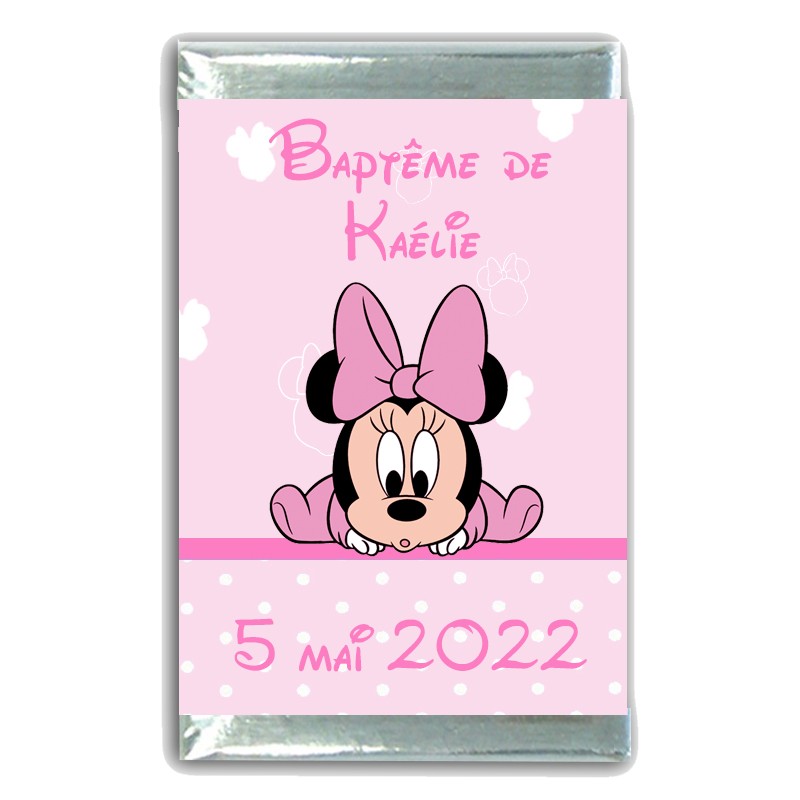 mini chocolat minnie bebe personnalise