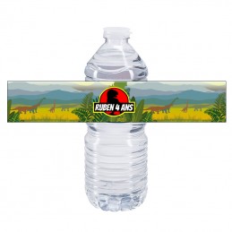 etiquette bouteille d'eau dinosaure personnalisée
