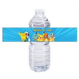 etiquette bouteille d'eau pokemon personnalisee