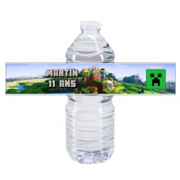 etiquette bouteille d'eau minecraft