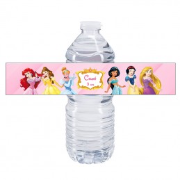 etiquette bouteille d'eau princesses disney