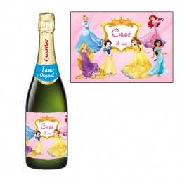 étiquette champagne princesse personnalisée