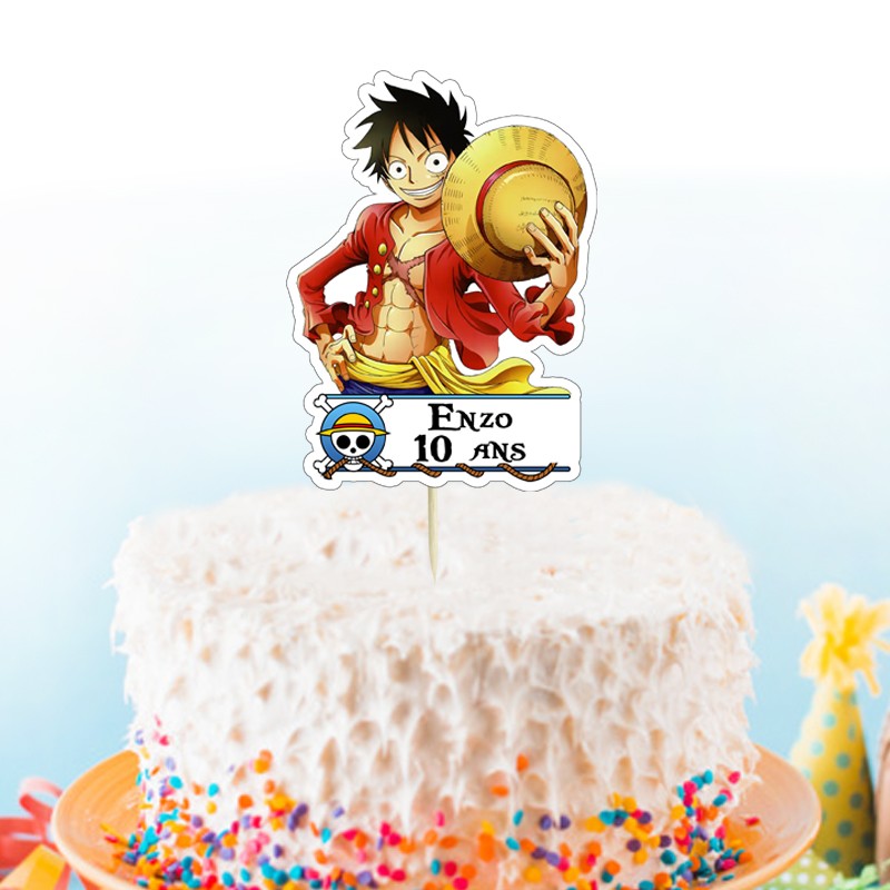 Décoration Gateau One Piece Personnalisée - Cake Topper One Piece - Pique  Gateau One Piece