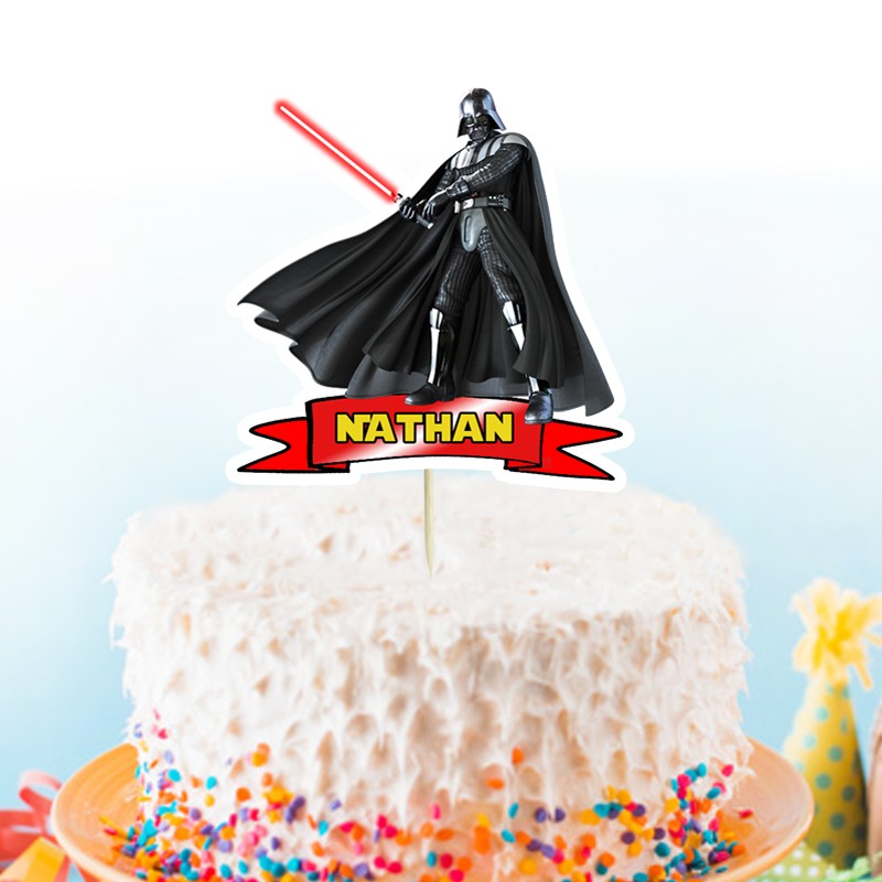 Décoration Gateau Star Wars - Cake Topper Star Wars Personnalisé - Pique  Gateau Star Wars