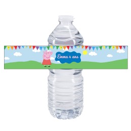 Etiquette bouteille d'eau personnalisée peppa pig