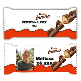 Barre Kinder Bueno personnalisée avec photo pour anniversaire enfant