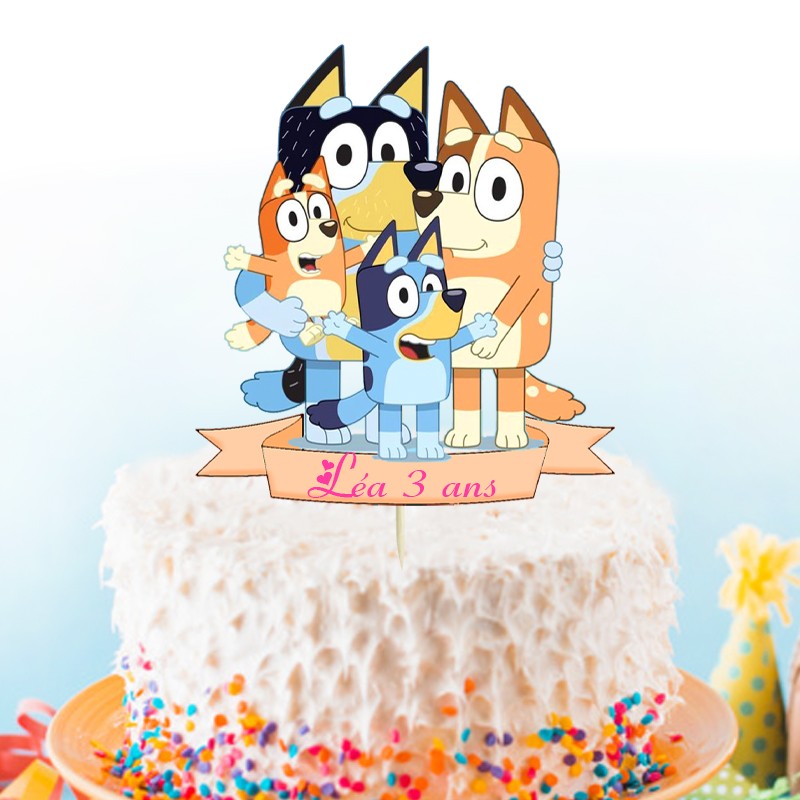 Décoration gateau Bluey personnalisée Décoration gateau Bluey personnalisée