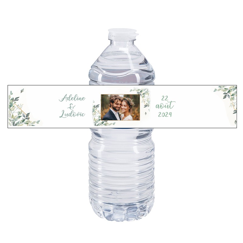 Etiquette bouteille d'eau personnalisée Champêtre