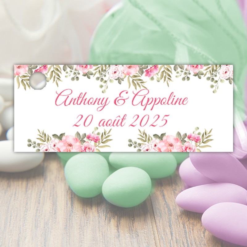 Etiquette dragée personnalisée mariage Etiquette dragée personnalisée mariage