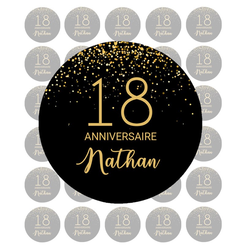 Etiquette autocollante personnalisée anniversaire Etiquette autocollante personnalisée anniversaire