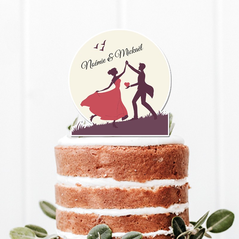 Cake topper mariage personnalisé Cake topper mariage personnalisé