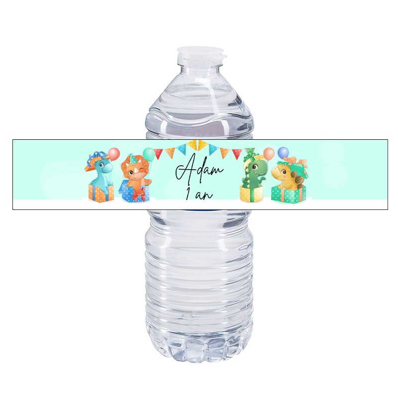 Etiquette bouteille eau personnalisée dinosaure Etiquette bouteille eau personnalisée dinosaure