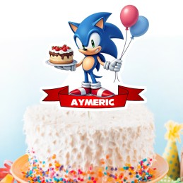Cake topper Sonic personnalisé
