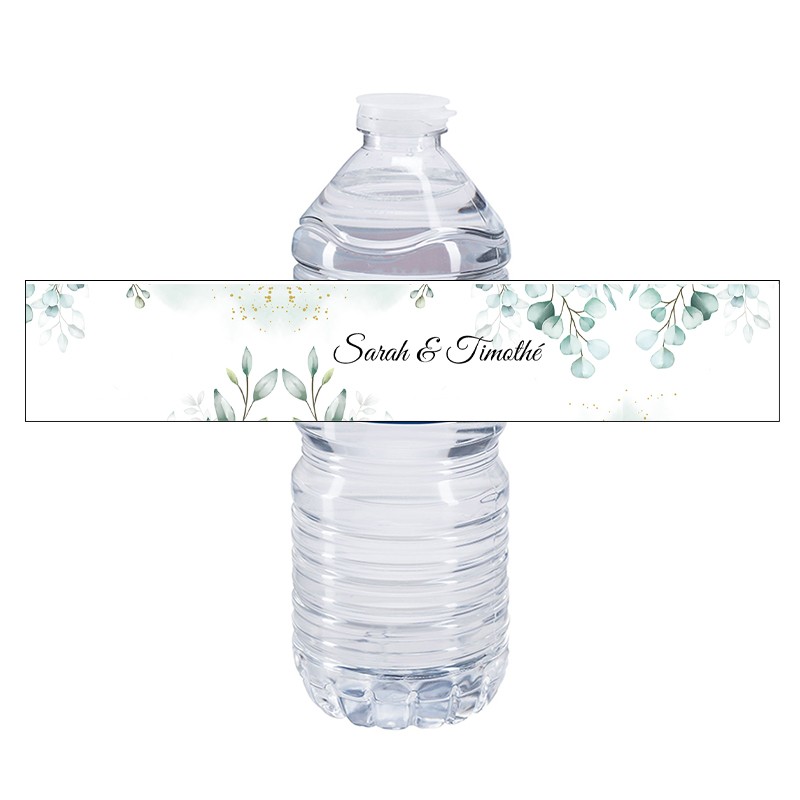 Etiquette bouteille eau personnalisée mariage