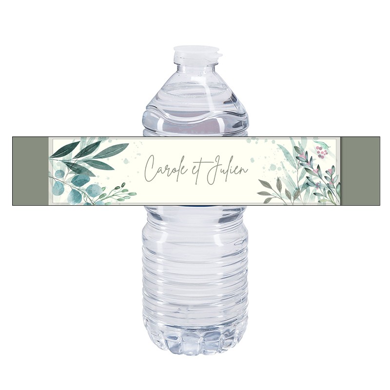 Etiquette bouteille eau mariage personnalisée