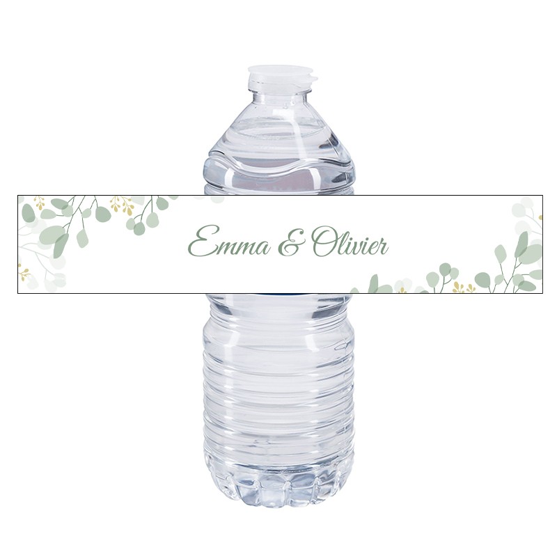 Etiquette bouteille eau mariage personnalisée
