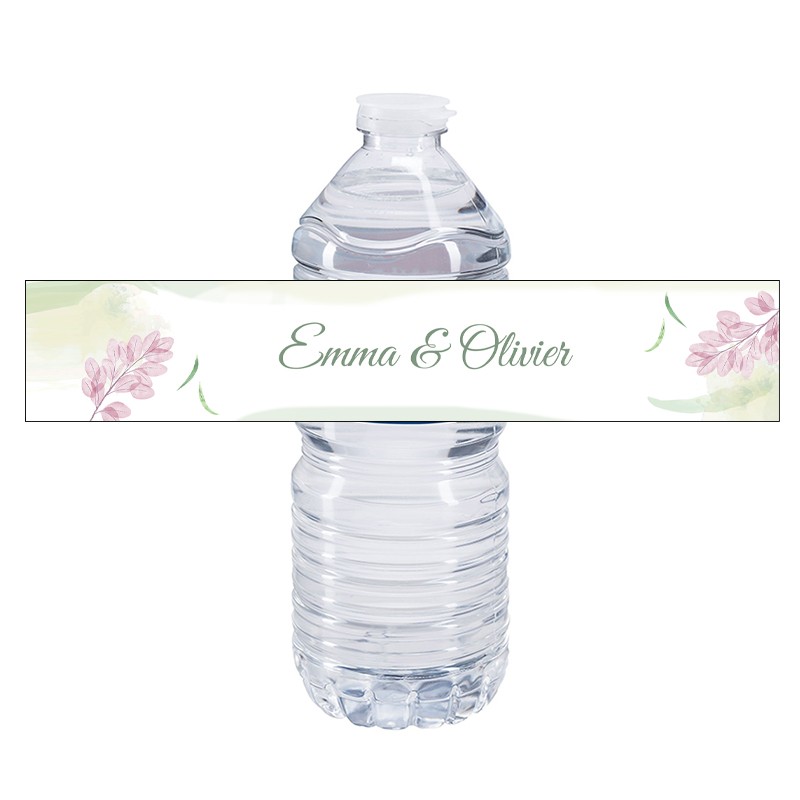 Etiquette bouteille d'eau mariage personnalisée