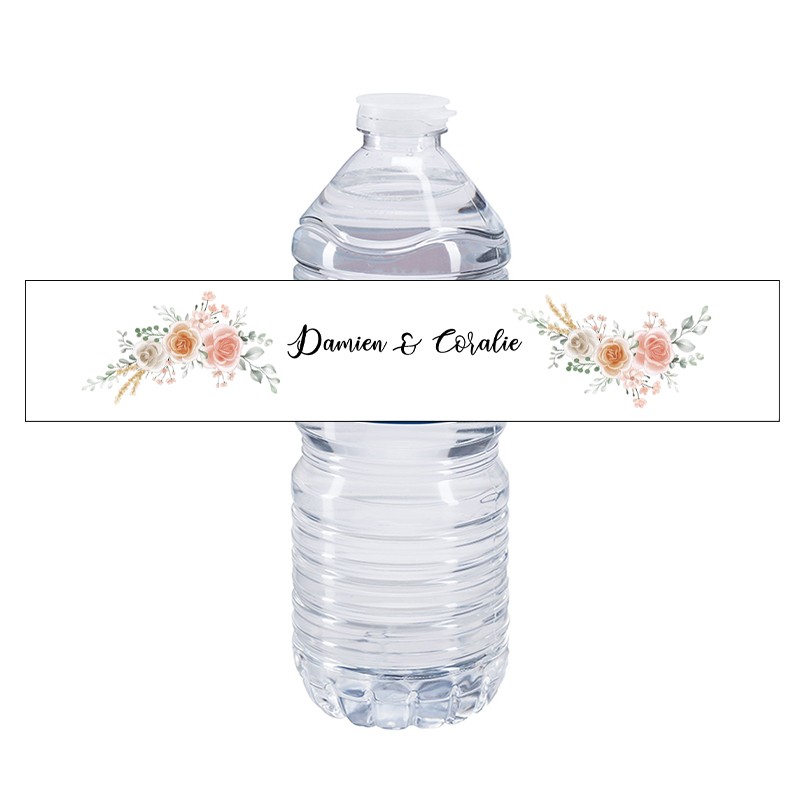 Etiquette bouteille eau mariage personnalisée