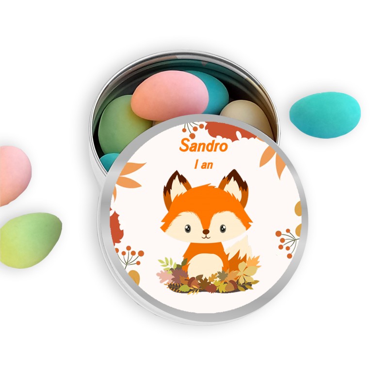 Boite dragée renard personnalisée Boite dragée renard personnalisée