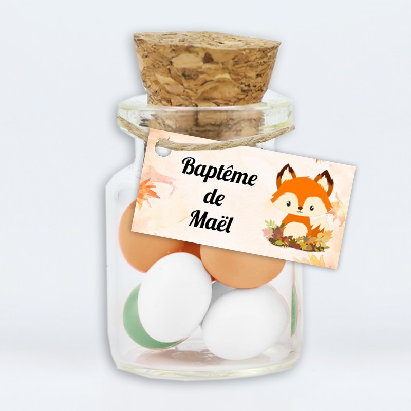 Etiquette dragée personnalisée renard Etiquette dragée personnalisée renard