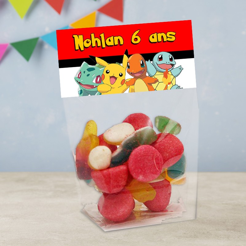 Sachet de bonbon Pokemon personnalisé