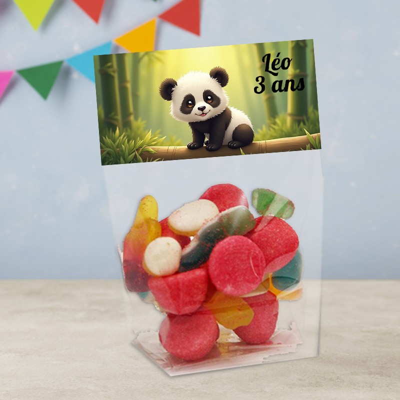 Sachet de bonbon personnalisé panda