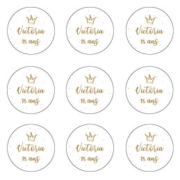 Etiquette couronne personnalisée