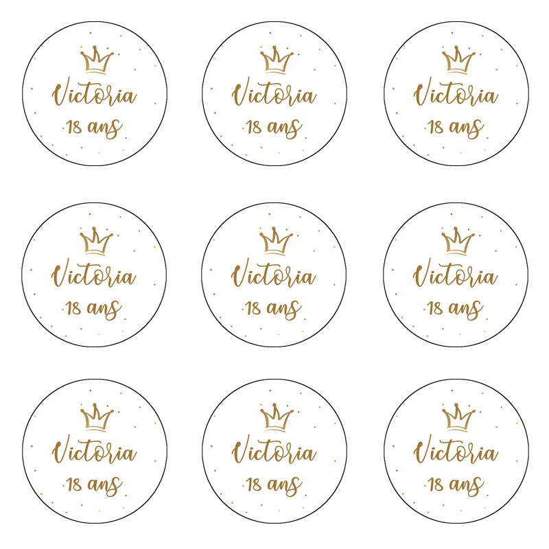 Etiquette couronne personnalisée Etiquette couronne personnalisée