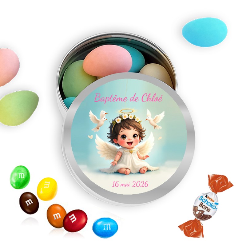 Boite dragée ange personnalisée