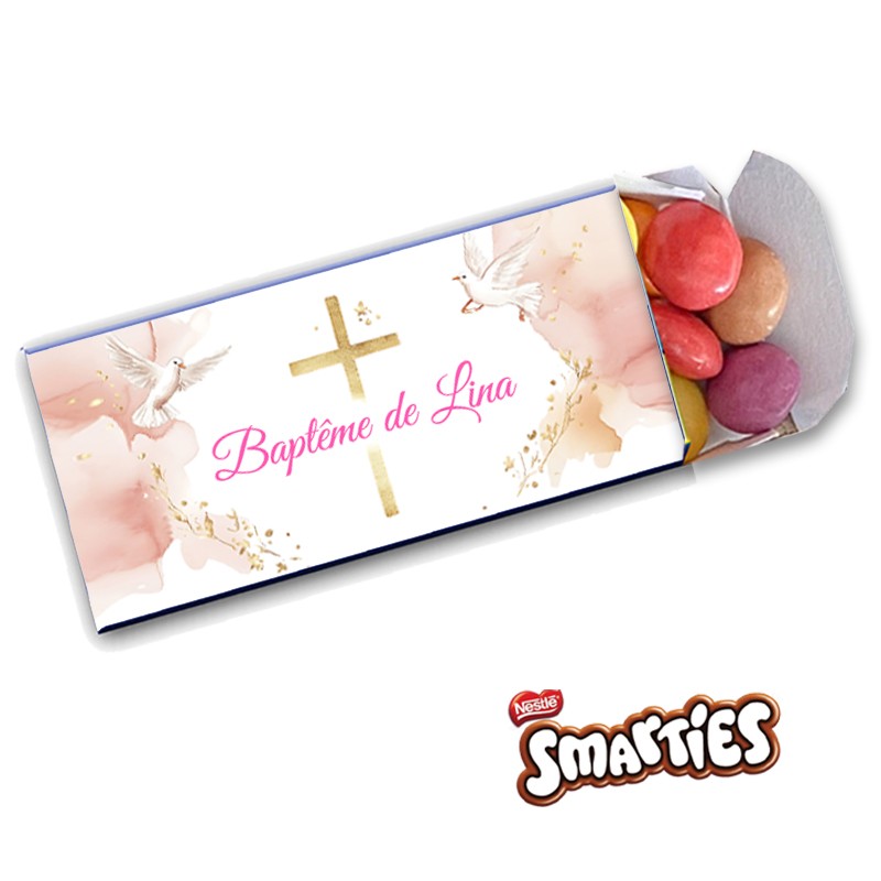 Smarties baptême personnalisé