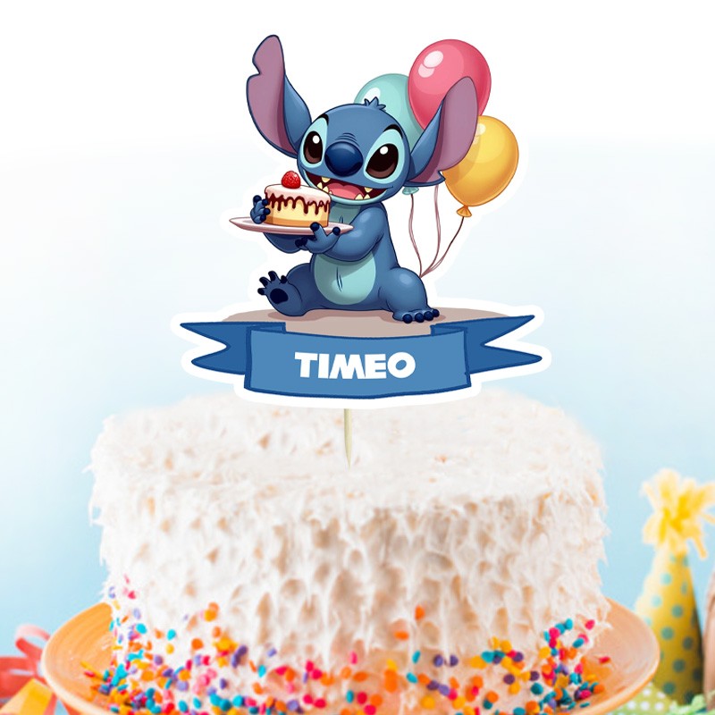 Cake topper Stitch personnalisé