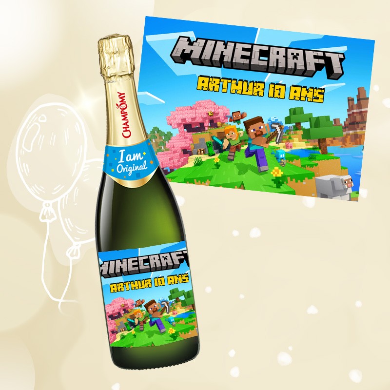 Etiquette Champomy Minecraft personnalisée