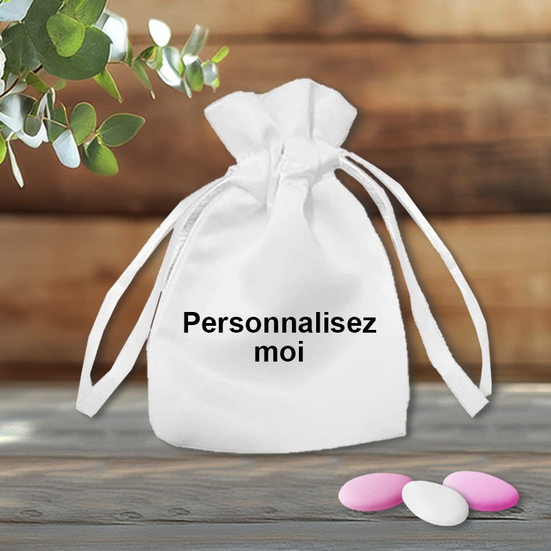 Sac à dragées personnalisé pour mariage, baptême