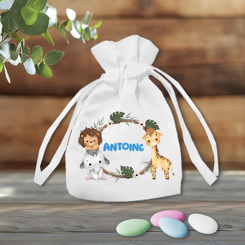 Sac à dragée personnalisé jungle