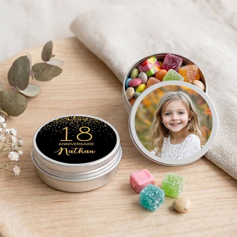 Boite à bonbons personnalisée avec photo - Contenant pour anniversaire et mariage