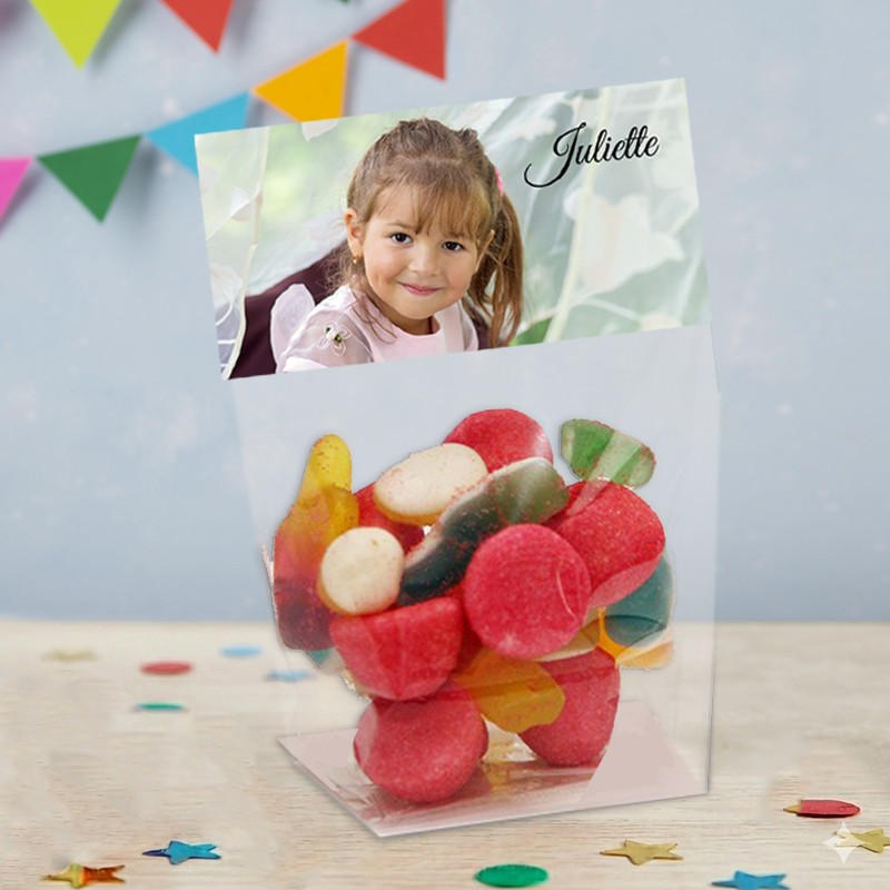 Sachet de bonbons personnalisé avec Photo - Cadeau anniversaire