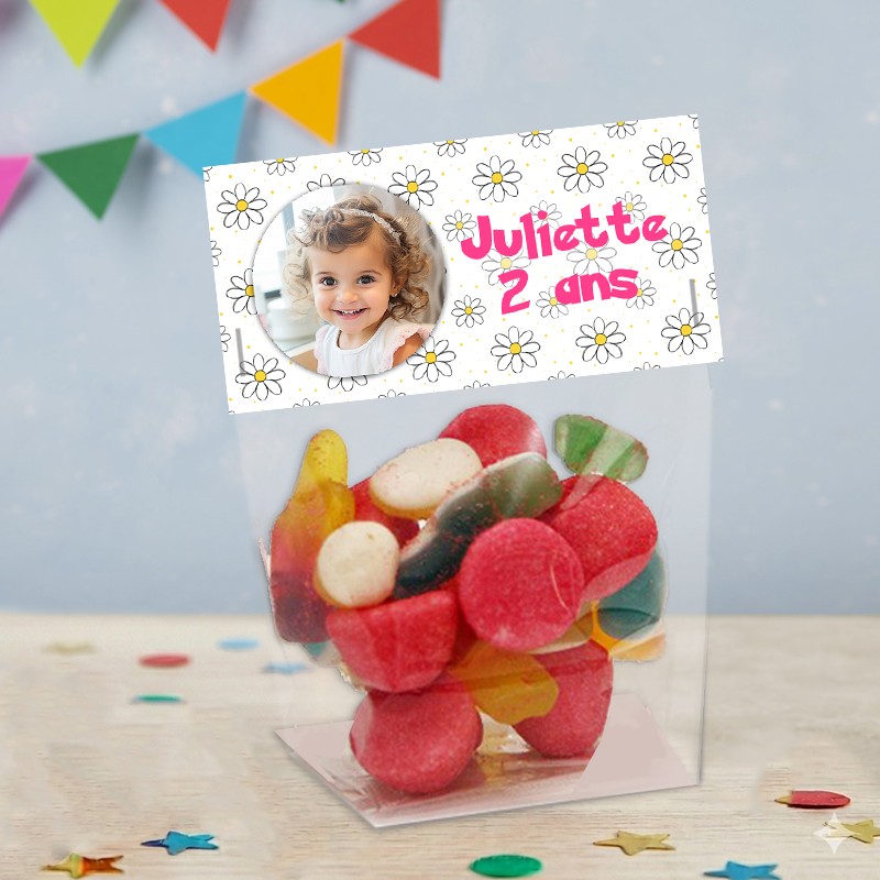 Sachet de bonbon personnalisé margherite