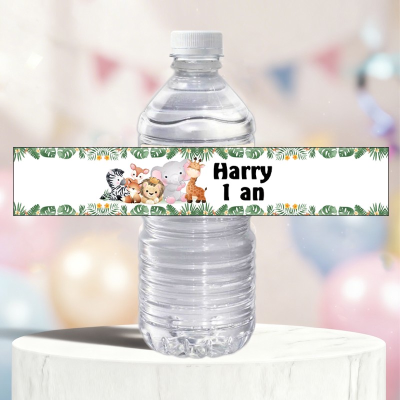 Etiquette bouteille d'eau personnalisée Safari, Savane