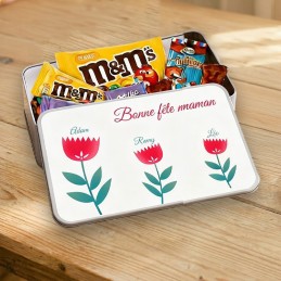 Boite à bonbons personnalisée fleur - Cadeau fête de mères