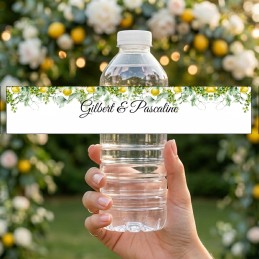 Etiquette bouteille d'eau thème Citron