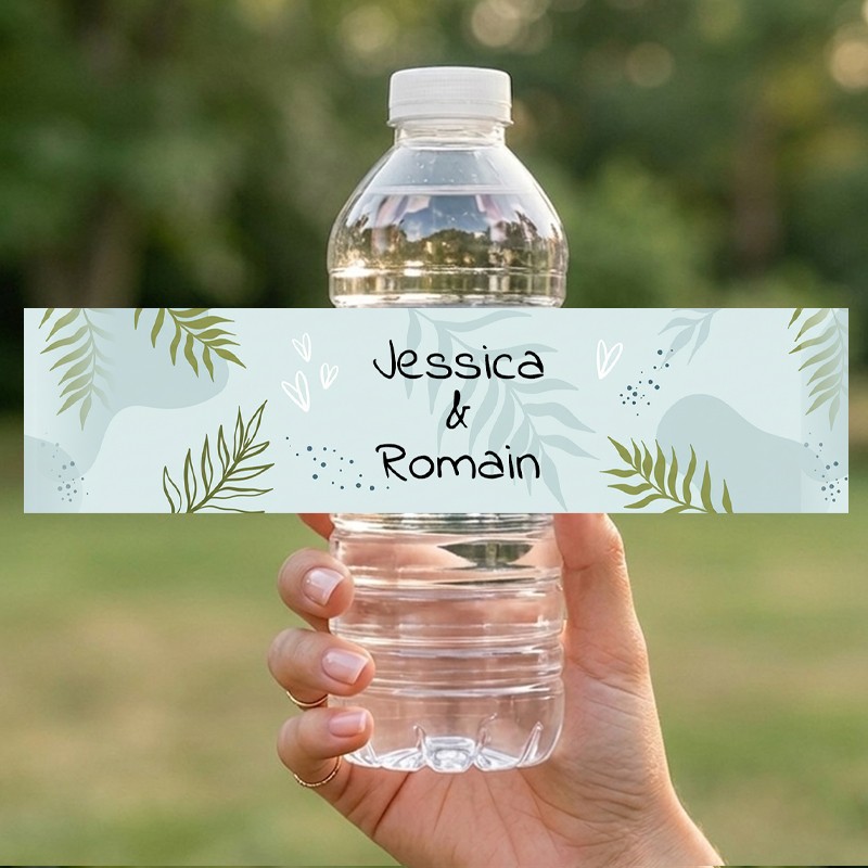 Etiquette bouteille d'eau personnalisé exotique