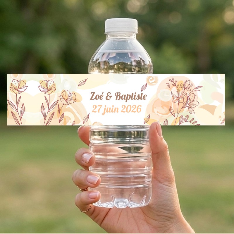 Etiquette bouteille eau personnalisée Miel