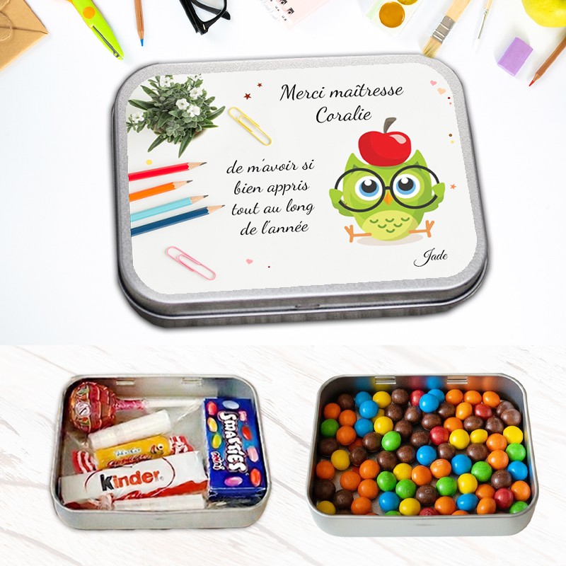 Boîte bonbons fin d'année personnalisée - Cadeau remerciement
